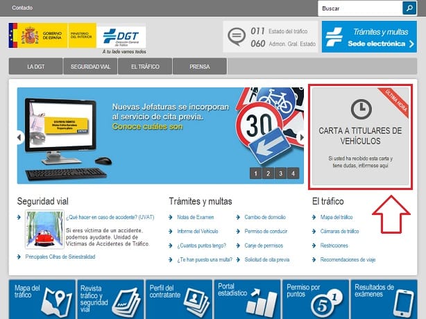 Nueva web de la DGT y espacio habilitado para la baja definitiva de vehículos inexistentes