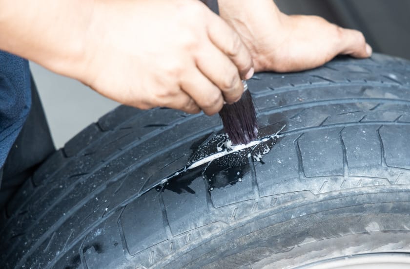 Pinchazo de la rueda del coche 