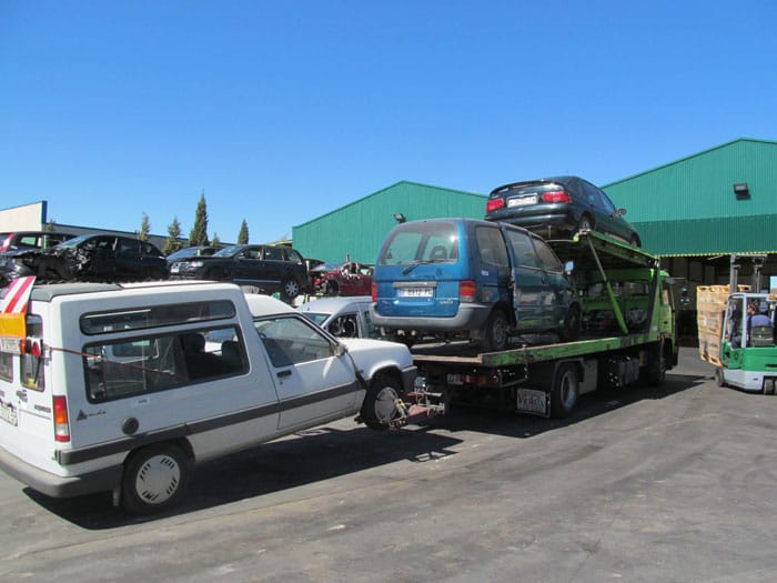zona de recepción del desguace