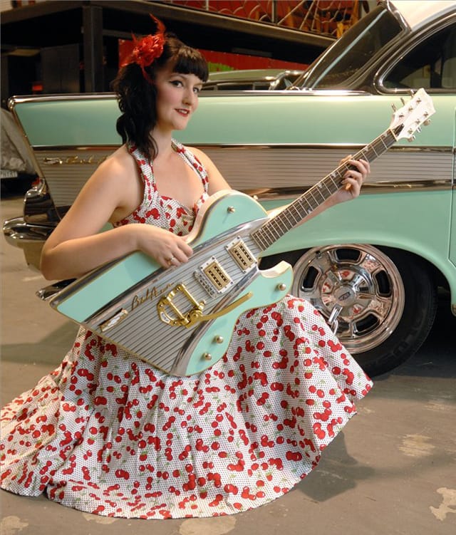 guitarra chevy azul