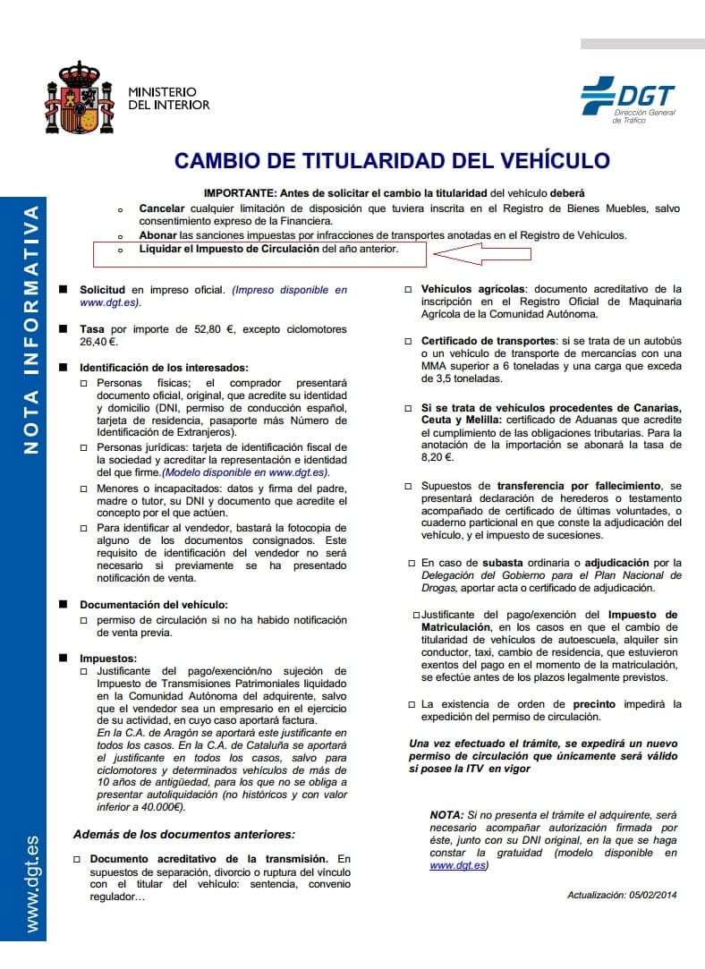 cambio de titular en la DGT