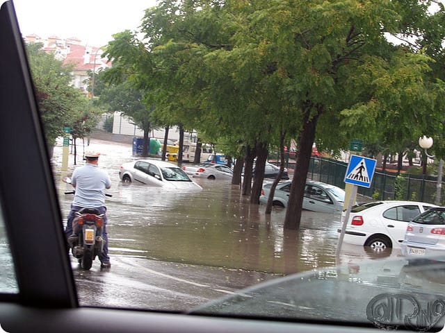 coches en una riada