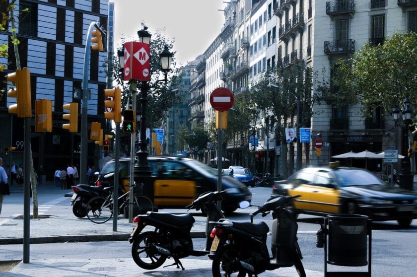 tráfico en la ciudad de Barcelona