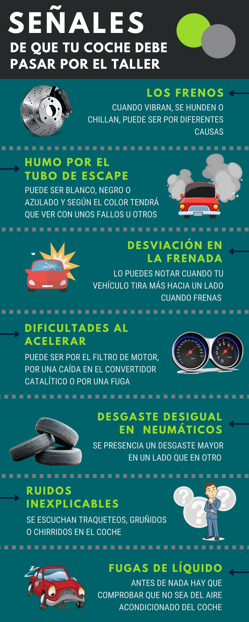 Infografía: Señales de que tu coche debe pasar por el taller