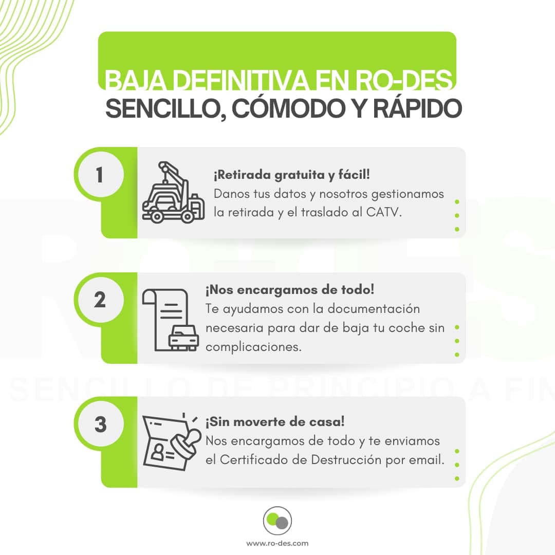 Baja definitiva de vehículos en RO-DES