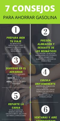 Ahorrar gasolina 7 consejos infografía