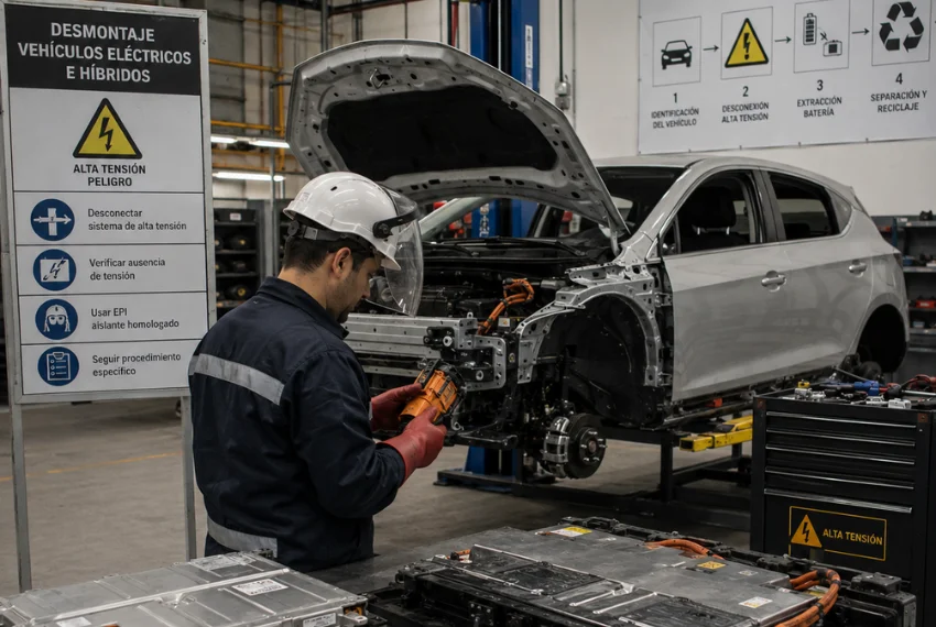 Como desmontar un eléctrico en el desguace y qué hay que tener en cuenta Como desmontar un vehículo eléctrico en el desguace y qué hay que tener en cuenta