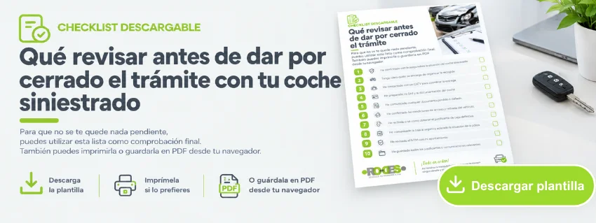 Checklist descargable para el trámite de baja de tu coche accidentado